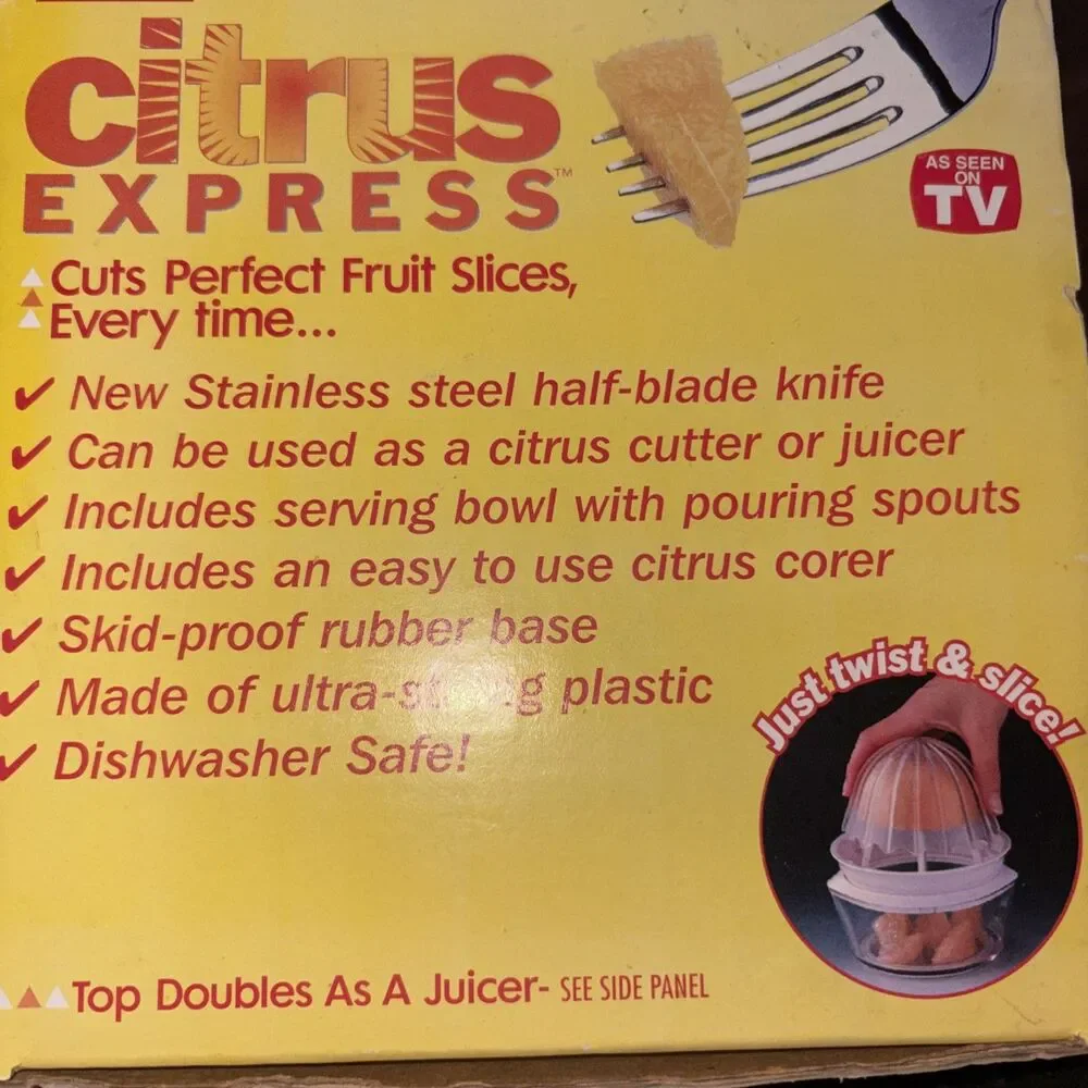 Emson Citrus Express Fruit Slicer Juicer - As Seen On TV Kitchen Gadget NIB